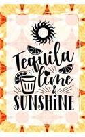 Tequila Lime & Sunshine: Day Journal for Beach Lovers Orange Abstract 6x9 140 Page Softbound Matte Cover