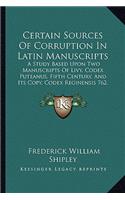 Certain Sources of Corruption in Latin Manuscripts