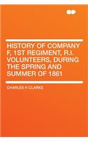 History of Company F, 1st Regiment, R.I. Volunteers, During the Spring and Summer of 1861