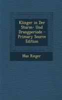 Klinger in Der Sturm- Und Drangperiode