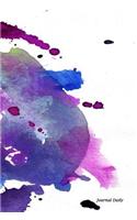 Journal Daily: Purple & Blue Watercolor, Lined Blank Journal Book, 150 Pages,6