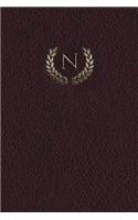 Monogram "N" Any Day Planner Journal: (14 Monogram Maroon 365 Planner)