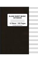 Blank Sheet Music Notebook - Faux Dark Leather Print