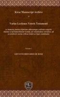 Variae Lectiones Veteris Testamenti (Vol 1-5)