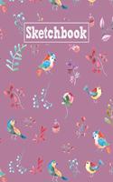 Sketchbook: 8.5 x 11 Notebook for Creative Drawing and Sketching Activities with Watercolor Birds Themed Cover Design