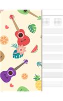 Guitar Tab Notebook: 6 String Chord and Tablature Staff Music Paper, Cute Guitars Cover