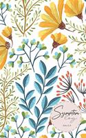 Symptom Log Daily: Spring-floral-pattern Portable Dairy Daily Food Intake Journal Log book Tracker 6 Months Undated