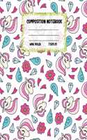 Composition Notebook Wide Ruled: Size 7.5 " x 9.25 " - Pretty Colourful Workbook for Little Princesses Girls Kids Teens Students for School Home College Writing Notes - Journal for 