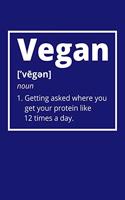 Vegan ['vēɡən] noun 1. Getting asked where you get your protein like 12 times a day.