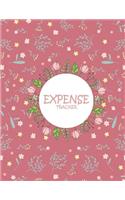 Expense Tracker: Pink Flower Book, Daily Expense Tracker Large Print 8.5" x 11" Money Spending Journal, Personal Expense Tracker