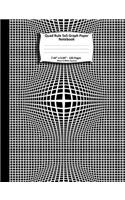 Quad Rule 5x5 Graph Paper Notebook. 7.44" x 9.69" 120 Pages. Black White Squares: Black Grey Vault About Arch 3D Ball Pattern Cover. Square Grid Paper, Graph Ruled Notebook. Math and Science Notebook for teens and adults. 5x5 grid
