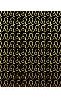 Notebook: Leo Zodiac Constellation Large Blank College Ruled Line Paper to Write in - Gold Leo Horoscope Pattern