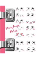 Many Faces Notes: Emotions Are So True College Ruled Composition Writing Notebook
