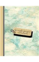 Graph Paper Notebook: Large Sparkle Glitter School Graph Paper Ruled Notebook for Girls and Women - Green and Gold Marble