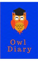 Owl Diary: Owl Notebook - College Rule Lined Writing and Notes Journal