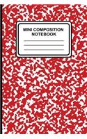 Mini Composition Notebook: 6" x 9", 100 pages, Lined Ruled Notebook, (Marble (Red))-[Professional Binding]