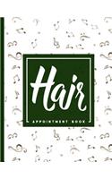 Hair Appointment Book: 4 Columns Appointment Note, At A Glance Appointment Book, Large Appointment Book, Music Lover Cover