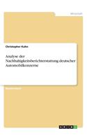 Analyse der Nachhaltigkeitsberichterstattung deutscher Automobilkonzerne