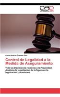 Control de Legalidad a la Medida de Aseguramiento