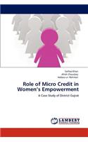 Role of Micro Credit in Women's Empowerment