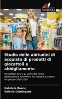 Studio delle abitudini di acquisto di prodotti di giocattoli e abbigliamento