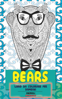 Libro da colorare per bambini - Mandala - Animali - Bears