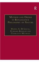 Method and Order in Renaissance Philosophy of Nature