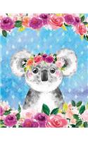 Big Fat Bullet Style Journal Cute Koala Bear In Flowers