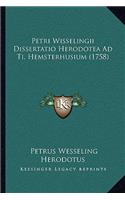 Petri Wisselingii Dissertatio Herodotea Ad Ti. Hemsterhusium (1758)
