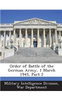Order of Battle of the German Army, 1 March 1945, Part 2