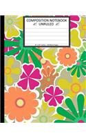 Unruled Composition Notebook 8" x 10". 120 Pages. Light Colorful Floral Pattern: Unruled Composition Notebook 8" x 10". 120 Pages. Light Colorful Floral Pattern