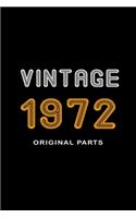 Retro Birthday - Vintage 1972 Notebook Original Parts Gift