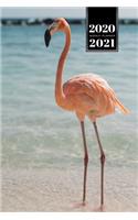 Flamingo Bird Watching Week Planner Weekly Organizer Calendar 2020 / 2021 - On the Beach