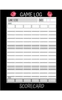 Game Log Scorecard: Blank Scoring Notepad for Games - 105 Sheets Family Game score Journal 8.5 x 11