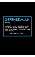 Eishockey Notizbuch Defenseman