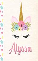 Alyssa: 2020. Personalized Weekly Unicorn Planner For Girls. 8.5x11 Week Per Page 2020 Planner/Diary With Pink Name