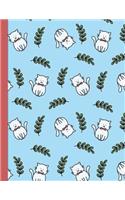 NoteBook: 120 Lined Journal Pages - Diary - 8.5"x 11" Large Composition Note Book Gloss Finish Paperback - Cat Fern(Notebook 120 Lined Pages with Blank Date and Page Number)