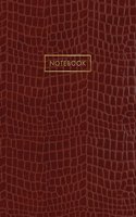 Notebook: Deep Red Brown Alligator Skin Style - Embossed Style Lettering - Softcover - 150 College-ruled Pages - 8.5 x 11 size(Leather Style Collection - Journal, Notebook, Diary, Composi)