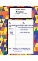 Cornell Notes Notebook: Note Taking System, For Students, Writers, Meetings, Lectures Large Size 8.5" x 11" (21.59 x 27.94 cm), Durable Matte Colorful Triangle Cover Design
