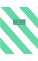 2019 Planner: Monthly Planner for January - December 2019 for Notes Appointments and Scheduling Aqua Green Diagonal Stripes