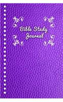 Bible Study Journal: Journaling Notebook Workbook Soft Cover Purple Faux Leather 90 Days to Record Bible Studies 6x9