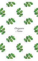 Oregano Notes: 6"x9" Unruled Blank Notebook Watercolor Texture Design Vegetable Food Ingredient Pattern Cover. Matte Softcover Note Book Journal