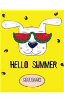 Hello Summer Notebook Dot&Graph: Dog Of The Yellow Book Cover Notebook Journal Diary, 110 pages, DOTGrid 55pages&GRAPH 55pages 8.5" x 11"(Hello Summer Notebook Dot&graph)