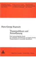 Theaterpublikum Und Textauffassung