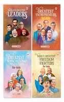 Biographies for Kids (Set of 4 Books) - World's Greatest Leaders - Entrepreneurs - Scientists and Inventors - Freedom Fighters - Age 6+ - Gandhiji, Narendra Modi, Ambani, Einstein, Nehru - World's Greatest Library : A Collection of Inspiring Person