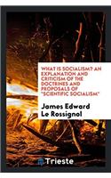 What Is Socialism? an Explanation and Criticism of the Doctrines and Proposals of Scientific Socialism