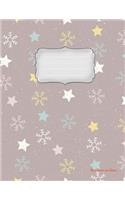 Bloc-notes en blanc: Stars + Snow - format A4 - 112 pages - carnet de notes avec registre - idéal comme agenda, carnet de croquis, carnet de croquis, carnet à dessin ou 