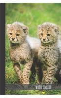 wildlife cheetah: small lined Cheetah Notebook / Travel Journal to write in (6'' x 9'') 120 pages