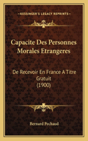 Capacite Des Personnes Morales Etrangeres