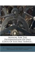 Manual for the Determination of Unit Costs of Electric Service...